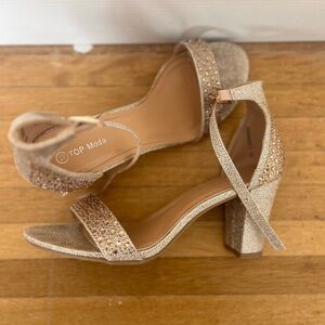 TOP Moda Women's Glittering Gold Heels